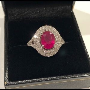 14K Gold Ruby & Diamond Ring